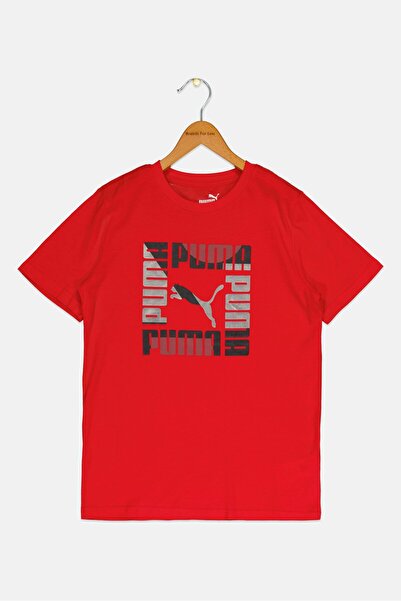 Puma Kids Boy Sportswear Fit Short Sleeve Outdoor T-Shirt, Red