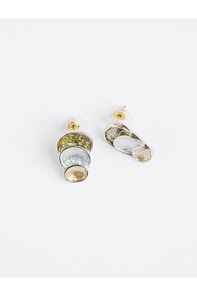 Jimmy Key Green Elegant Round Figured Earrings