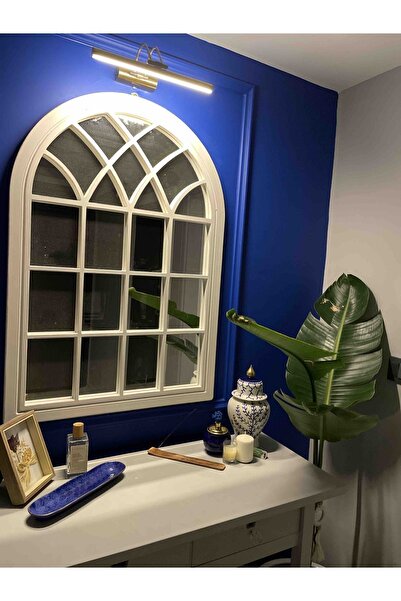 DNC LIGHTING Pilli 35 Cm Eskitme Kasa Sarı Işık Banyo Duvar Ayna Tablo Aydınlatması Flüt Kuğu Ledli Aplik