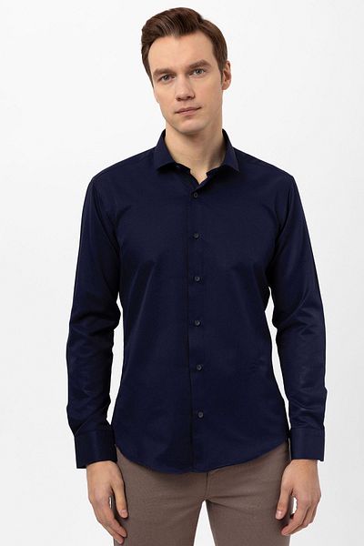 SÜVARİ Πουκάμισο Dobby με γωνιακή μανσέτα Slimfit