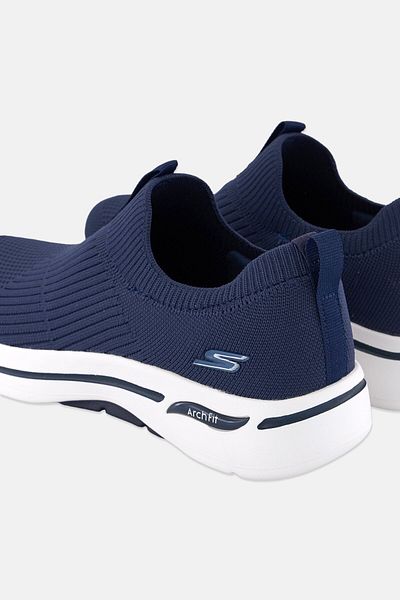 SKECHERS حذاء رياضي نسائي سهل الارتداء بتصميم قوسي، أزرق داكن