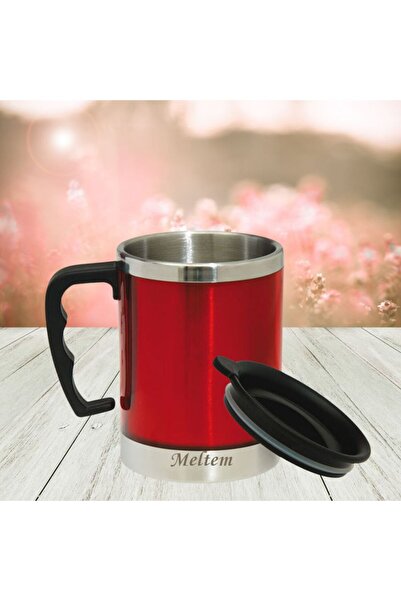 HediyesiBizden Kişiye Özel Isim Baskılı Kapaklı Bardak Termos 400 ml