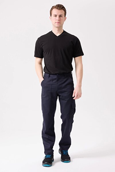 Kardelen İş Elbiseleri Galanthus Technical Pants Men's Navy Blue Cargo Pocket Comfortable Fit Durable Work Trousers