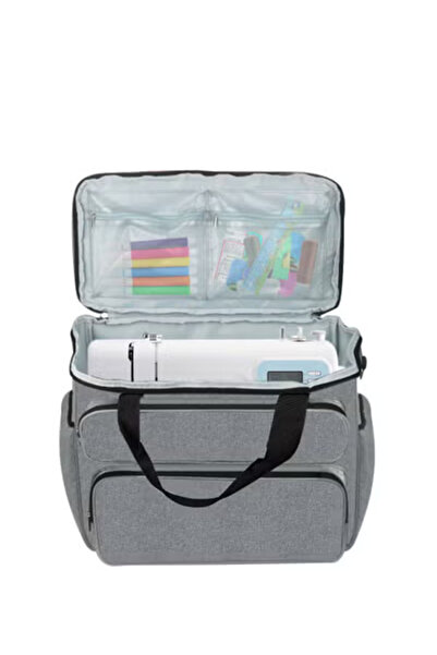 Yelajoy Sewing Machine Bag, Foldable, With Carrying Case, Suitable for Most Sewing Machines, Grey
