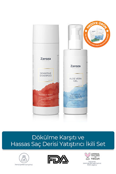 ZAROZA Dökülme Karşıtı ve Hassas Saç Derisi Yatıştırıcı İkili Set