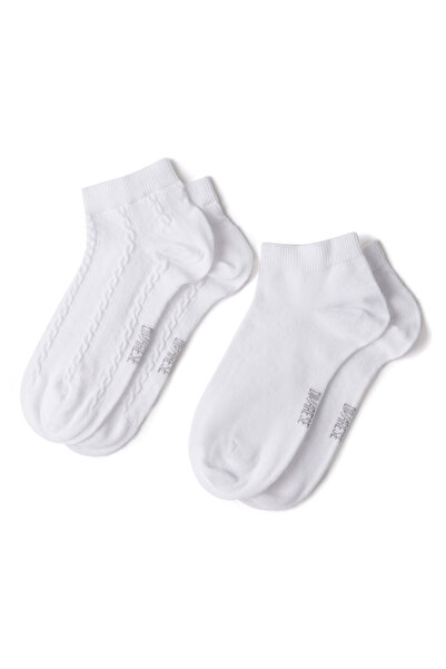 Dıvarese 2li Beyaz Kadın Bambu Çorap Seti
