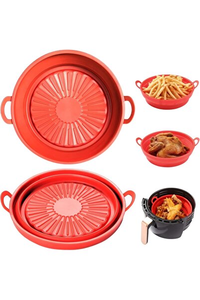 Golden Bell Coș pentru friteură cu aer, silicon, roșu, 19 x 5 x 16 cm