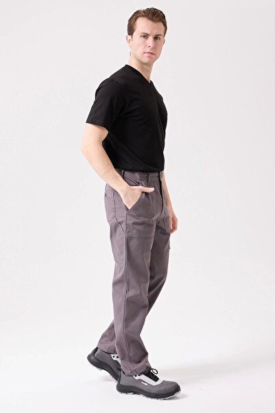 Kardelen İş Elbiseleri Galanthus Technical Pants Men's Grey Cargo Pocket Comfortable Fit Durable Work Trousers