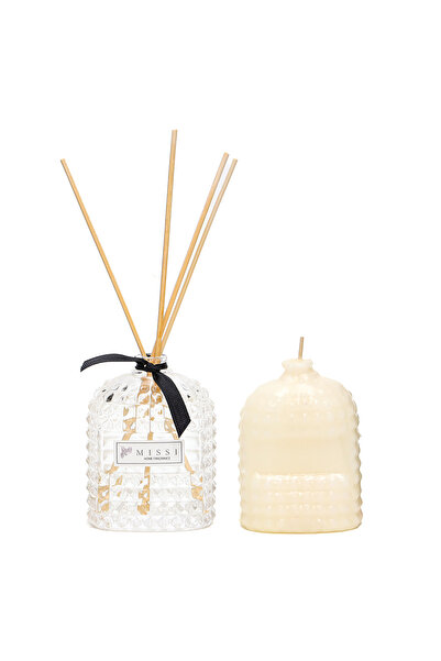 Missi 100 ml Oval Kristal Cam Şişe Dark Amber Oda Kokusu Ve Mum Seti