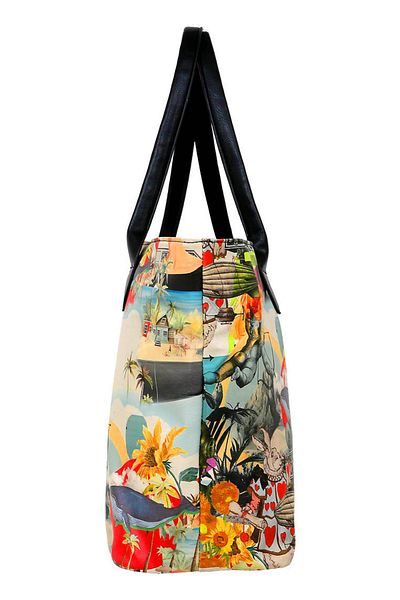 Dogo Women's Vegan Leather Multicolor Shoulder Bag - Lucid Dreaming Design