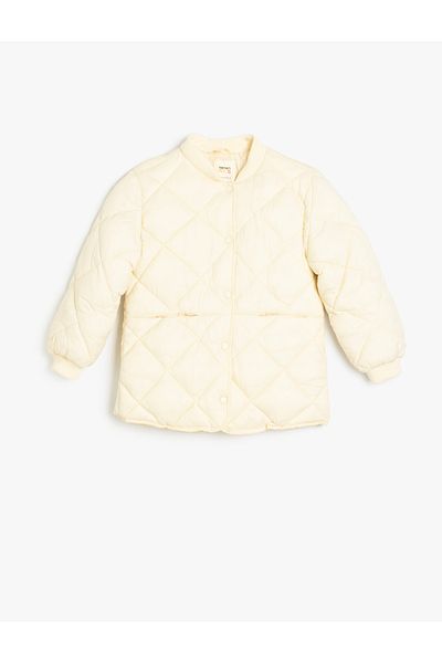 Koton Buttoned Long Sleeve Round Neck Anorak Seasonal Coat