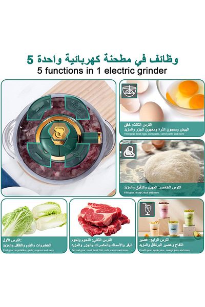 COOYA Electric Meat Grinder, 5 Speed Gears Control, for Vegetables Onion Garlic Fruit Nut