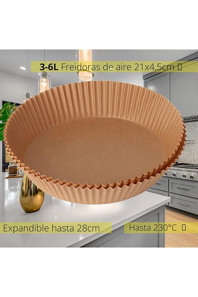 Uonel Set de 100 de hârtie pentru friteuza cu aer și pulverizator, plastic, maro/negru/transparent
