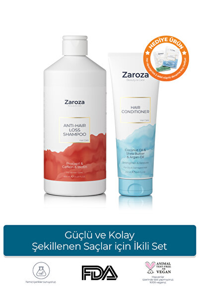 ZAROZA Güçlü ve Kolay Şekillenen Saçlar için İkili Set