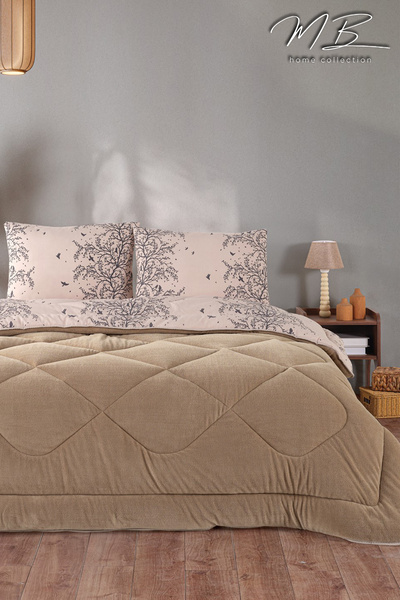 Mbcollection غطاء وسادة لحاف مزدوج من فرو المنك من ويلسوفت |   مجموعة وسادة ز...