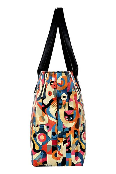Dogo Women's Vegan Leather Multicolor Shoulder Bag - Geocat Design