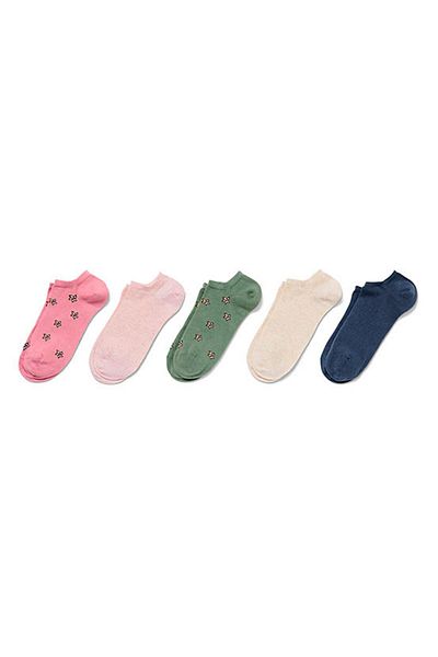 Tchibo Women 5 Pairs Sneaker Socks, Pink