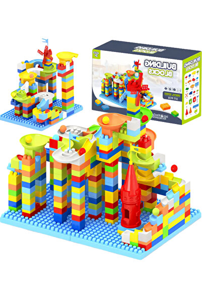 Yelajoy مجموعة مكعبات بناء مسارات ماربل ران، 377 قطعة، مع قاعدة، غير سامة، هد...