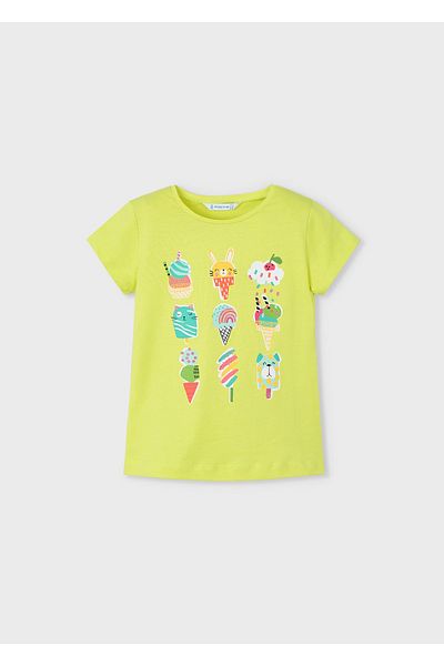 MAYORAL Tricou imprimat pentru fete, verde 3014