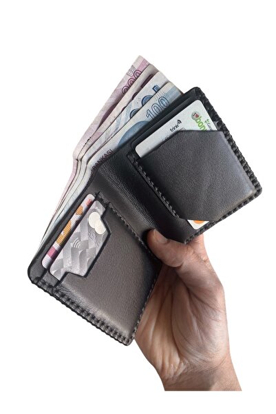 Deri Cuzdan مجموعة حامل بطاقات وسلسلة مفاتيح من الجلد الطبيعي بنسبة 100%، حام...