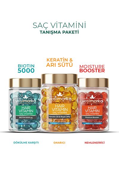 yeşilmarka Revitalizing, Repairing and Anti-Hair Loss Hair Vitamin Care Set (90 Capsules)