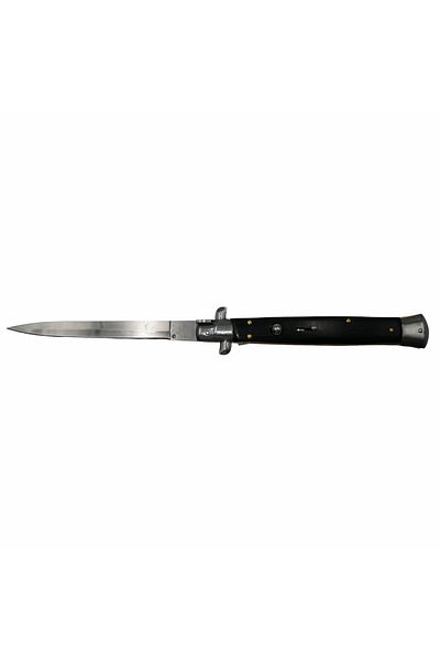 Depox Set de 3 cuțite automate, lamă italiană, stiletto, oțel inoxidabil, 33 cm, teacă inclusă