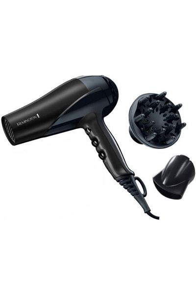 Remington Uscator de par Remington Glamourous D3191GP, 2200 W, 2 viteze (Negru)