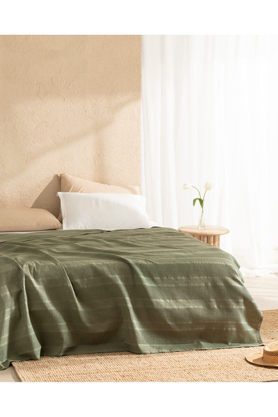 Madame Coco Mathilda King Size 100% Cotton Karde Plain Pique - Χακί