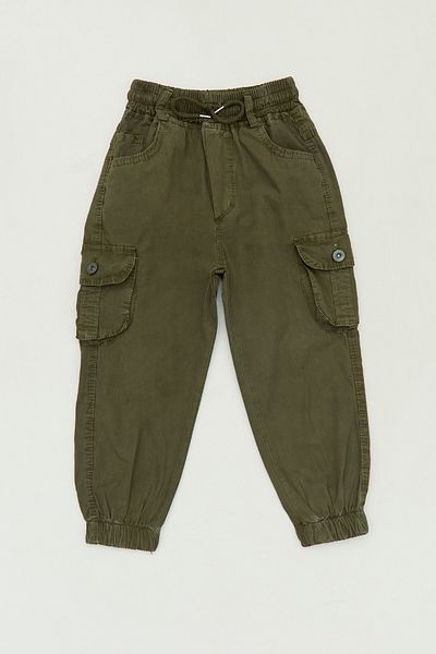 Fulla Moda Cargo Pocket Jogger Boys Pants with Elastic Waist