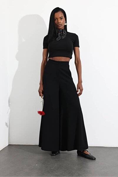 5in1Canpolat Μαύρο μπλουζάκι Lycra Crew Neck 3626