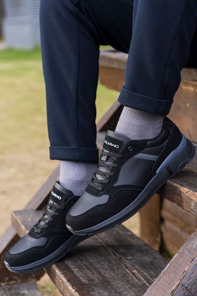 Salvano Męskie czarne buty sportowe DEEN 3PR