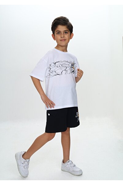 Toontoy Boy's Smile Text Printed Shorts Suit