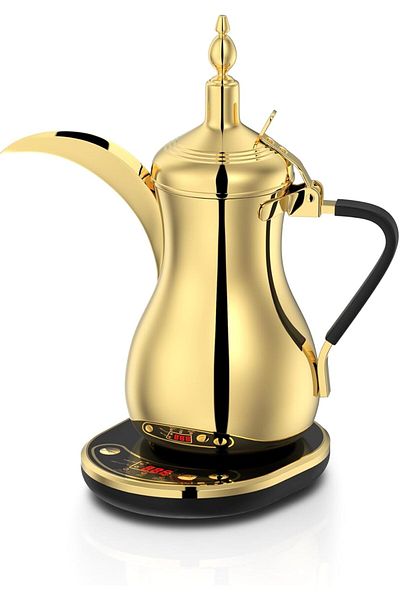 ALSAIF Electric Arabic Coffee Maker 900W with Comfortable Handle and Digital Time & Temperature Disp