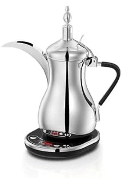 ALSAIF Electric Arabic Coffee Maker 900W with Comfortable Handle and Digital Display for Time and Te