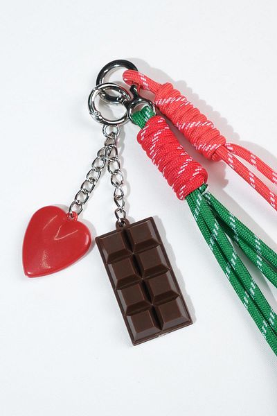 SHERIN Red Heart and Chocolate Tip Keychain