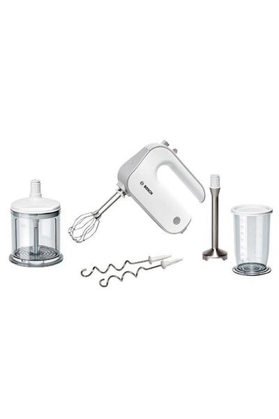 Bosch Mixer de mana BOSCH MFQ4080, 500 W, 5 Viteze + Turbo, Tocator, Vas gradat (Alb)
