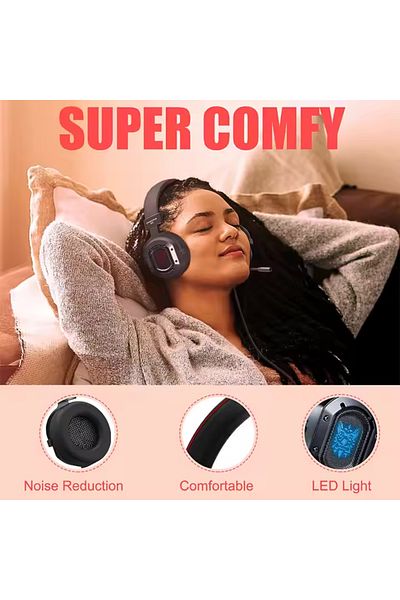 BLEKSY Căști de gaming profesionale, ® K3, surround HD, microfon cu anulare a zgomotului, lumină LED, negru