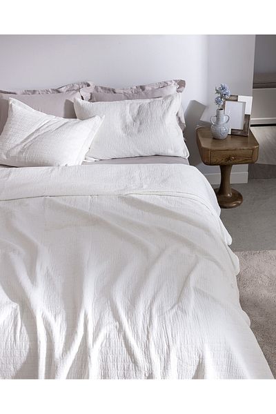 Madame Coco Feolette Double Bedspread - White
