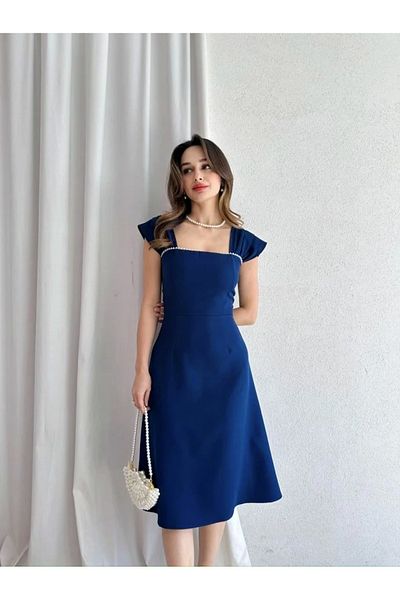 MAMMY Pearl Detail Midi Dress