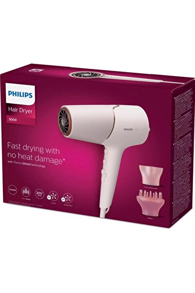 Philips Στεγνωτήρας μαλλιών PHILIPS Σειρά 5000 BHD530/00, 2300W, τεχνολογία ThermoShield, περιλαμβάνονται 2 αξεσουάρ