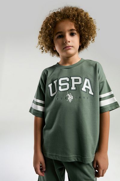 U.S. Polo Assn. Set pijamale pentru băiat verde închis 50310799-VR079