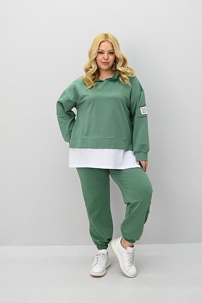 Koza Butik Дамски спортен екип с дълъг ръкав и качулка, размер "Pell Size", 8180-25