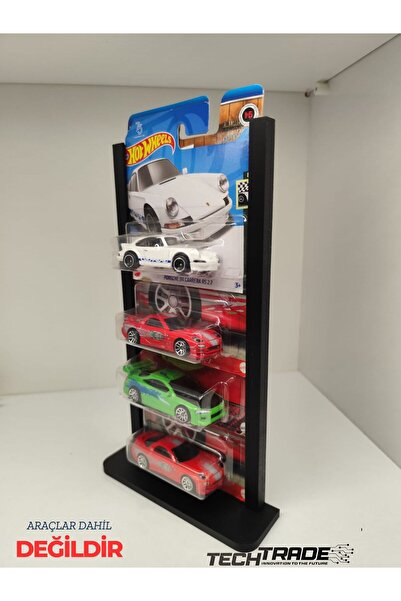 Tech Trade 1/64 Ölçek Model Araç Sergileme Standı, Hotwheels Kartonet Sergileme Standı, Siyah