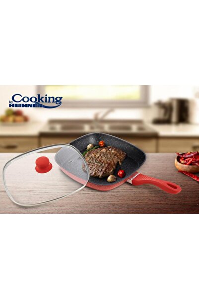 Heinner TIGAIE GRILL ALU+ČEPICE 28x4CM, ORANŽOVÁ ŠEDÁ, VAŘENÍ HEINNEREM