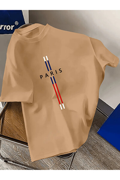 bellanova Ανδρικό μπλουζάκι με στρογγυλή λαιμόκοψη, γεωμετρικό στάμπα του Παρισιού