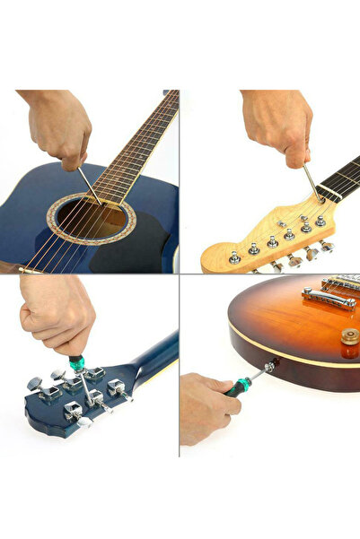 sharpdo 26Pcs Guitar Tool Bag Set, File Wrench String Gauge Cutter Fret Grinding Repair Tool Set