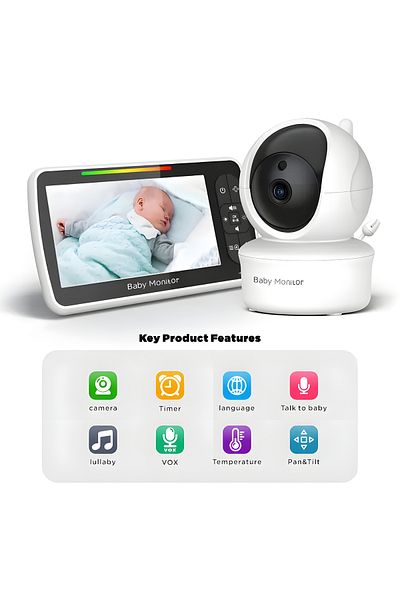 BLEKSY ® Video And Audio Baby Monitoring System, Baby Monitor, Night Vision, Zoom, Temperature Sensor