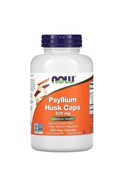 Now Foods, Psyllium Hush Sindirim Caps, 500 mg, 200 Vegetable Caps