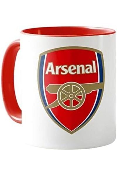 Spoil Your Wall Arsenal Football Club Merchandise Sports Printed Mugs | 325ml Red Handle & Inner