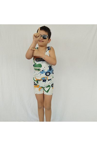 pareoss Thick Strap Boy's Printed Pajama Set
